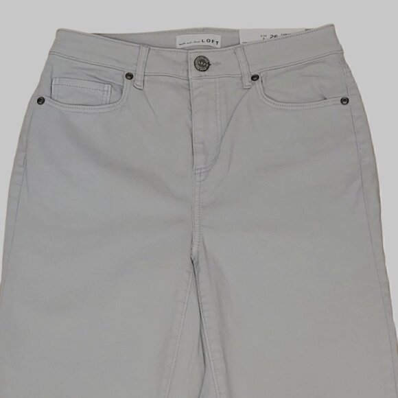 NWT LOFT Loght gray curvy high waist skinny cropped jeans - Picture 3 of 14